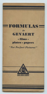 Formulas for Gevaert: films, plates, papers