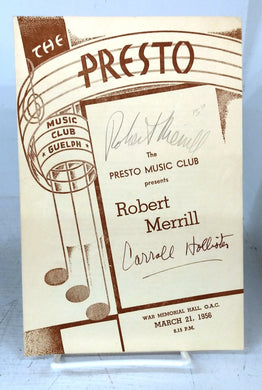 Robert Merrill, Carroll Hollister concert program