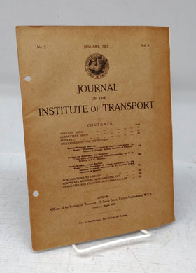Journal of the Institute of Transport, January 1923