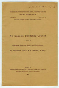An Iroquois Condoling Council: A Study of Aboriginal American Society and Government