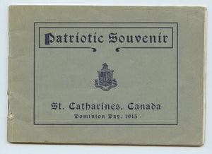 Patriotic Souvenir, St. Catharines, Canada, Dominion Day,1915