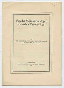 Popular Medicine in Upper Canada a Century Ago