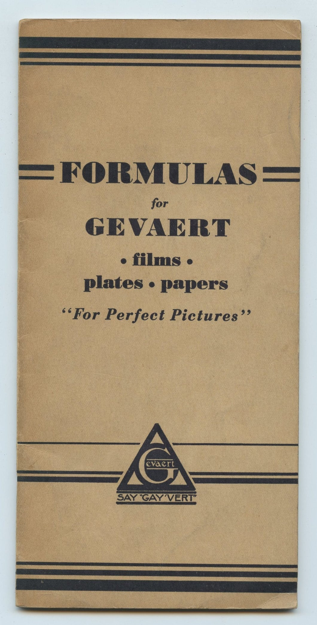 Formulas for Gevaert: films, plates, papers