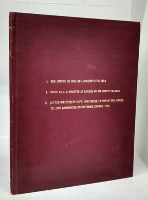 Rare Simcoe pamphlets typewritten by J. Ross Robertson 