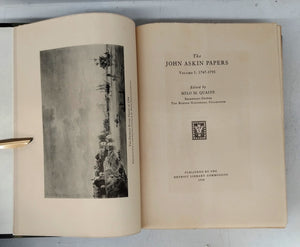 The John Askin Papers. Vol. I: 1747-1795. Vol. II: 1796-1820.