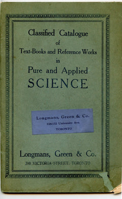 Classified Catalogue of Text-Books and Reference Works in Pure and Applied Science
