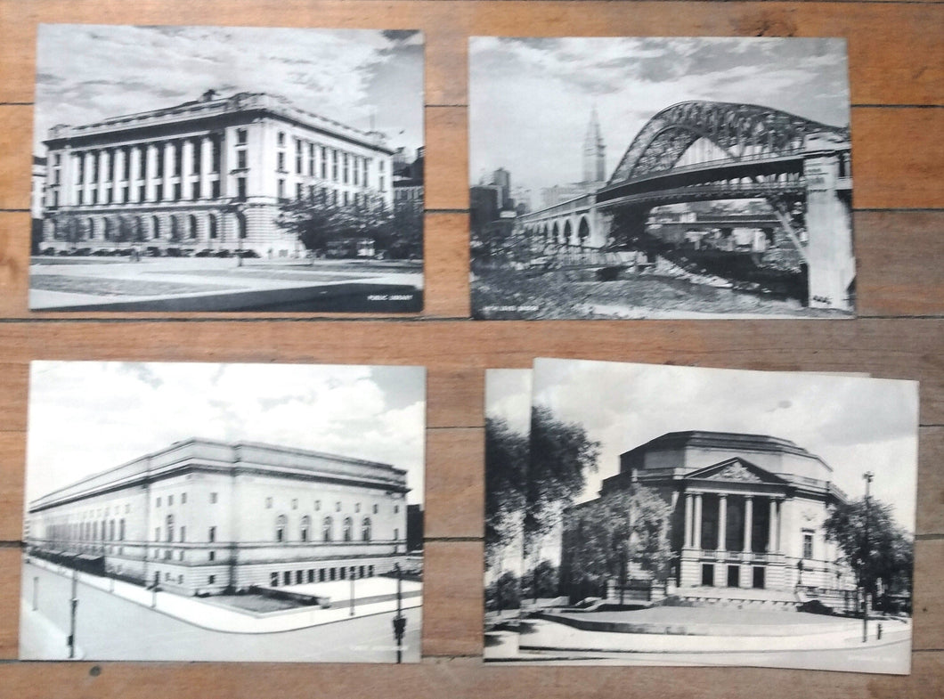 5 b&w jumbo postcards of Cleveland, Ohio