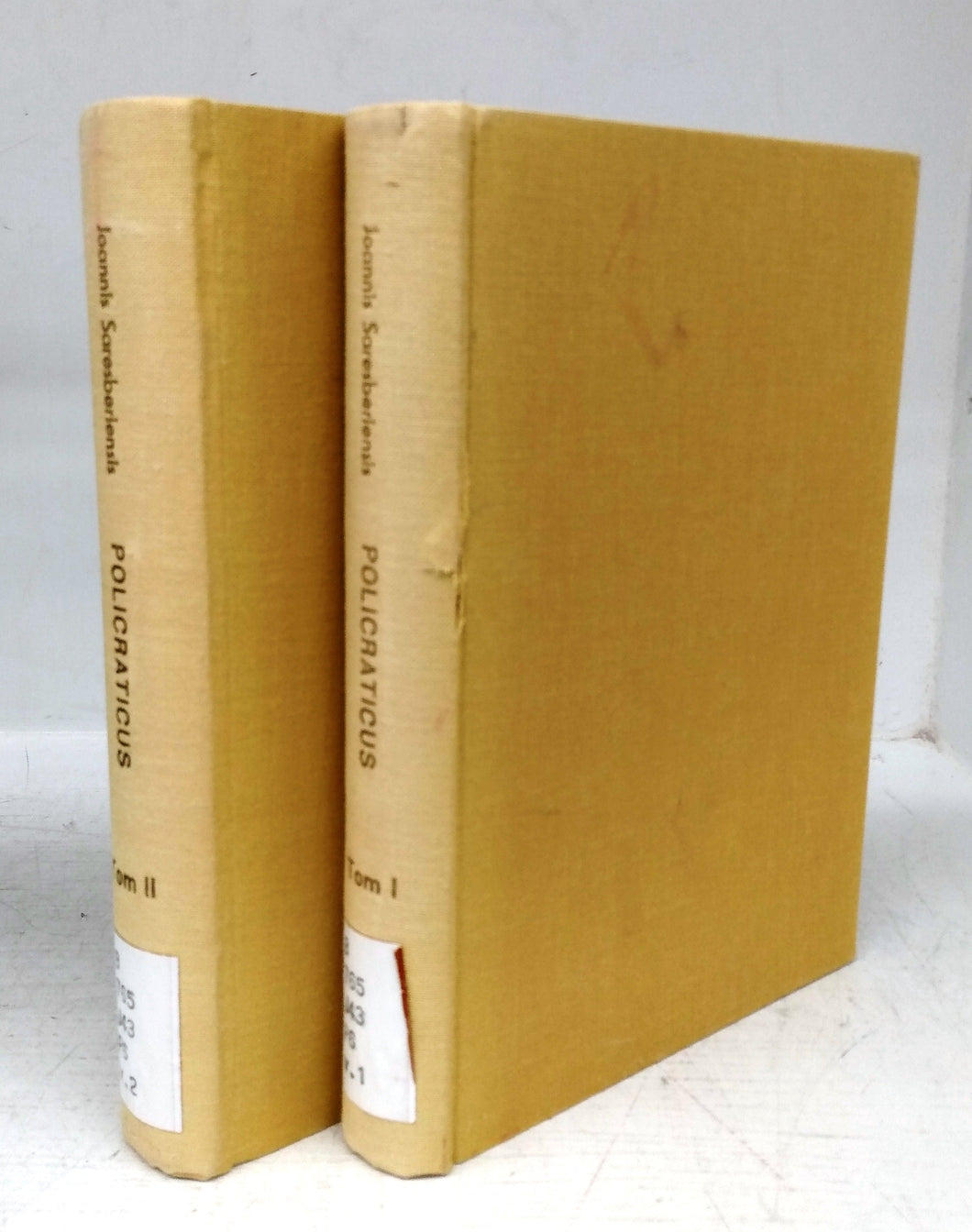 Ioannis Saresberiensis Episcopi Carnotensis Policratici sive de Nugis Curialium et Vestigiis Philosophorum Libri VIII. Tom. I & II