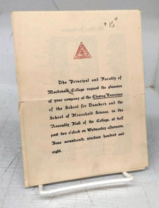 Invitation and Programme for Closing Exercises of the School for Teachers and the School of Household Science