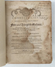 Constitutions of the Ancient and Honorable Fraternity of Free and Accepted Masons