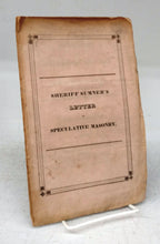 A Letter on Speculative Free Masonry