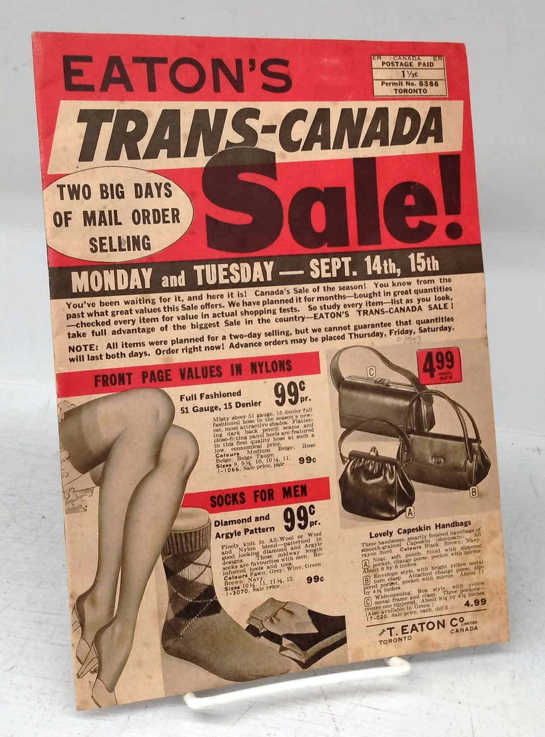 Eaton's Trans-Canada Sale flyer, ca. September 1953  