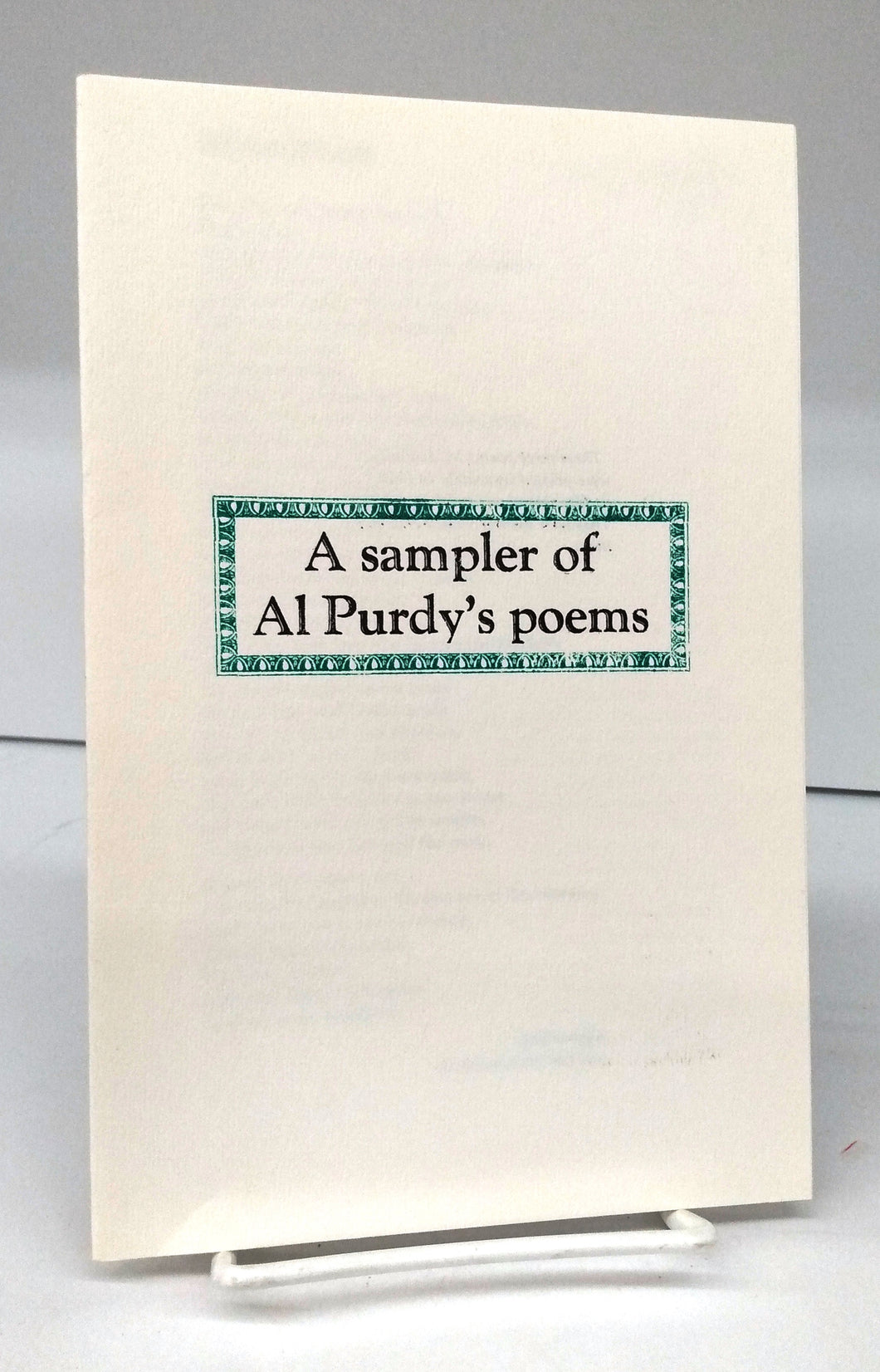 A sampler of Al Purdy's poems
