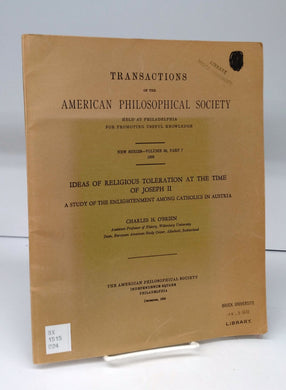 Ideas of Religious Toleration at the Time of Joseph II: A Study of the Enlightenment Among Catholics in Austria