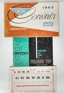 Three 1963 Chevrolet Corvair owner booklets