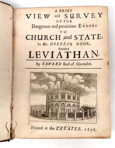 A Brief Survey of the Dangerous and Pernicious Errors to Church and State, in Mr. Hobbe's Book Entitled Leviathan