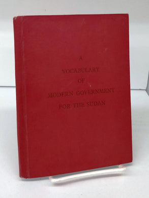 A Vocabulary of Modern Government For the Sudan