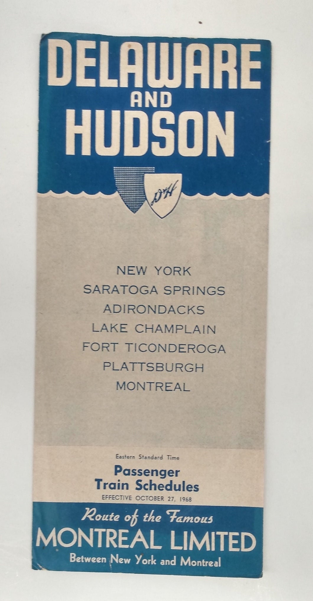 Delaware and Hudson Passenger Train Schedules, 1968