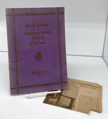 Proceedings of the Grand Council of Royal and Select Masters of Ontario, Twenty-first Annual Assembly (since re-habilitation) Held At London, Ontario, April 27, 1944