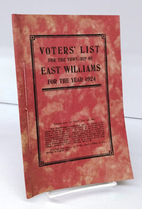 Voters' List for the Township of East Williams for the Year 1924