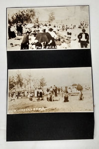 Two photos of beach at New Liskeard