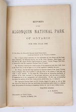 Reports on the Algonquin National Park of Ontario For the Year 1893