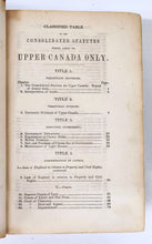 The Consolidated Statutes for Upper Canada. Proclaimed and Published under the Authority of the Act 22 Vict. Cap. 30, A. D., 1859