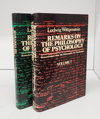 Remarks on the Philosophy of Psychology. Vols. I & II