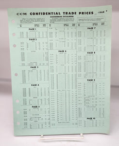 C.C.M. Confidential Trade Prices 1968