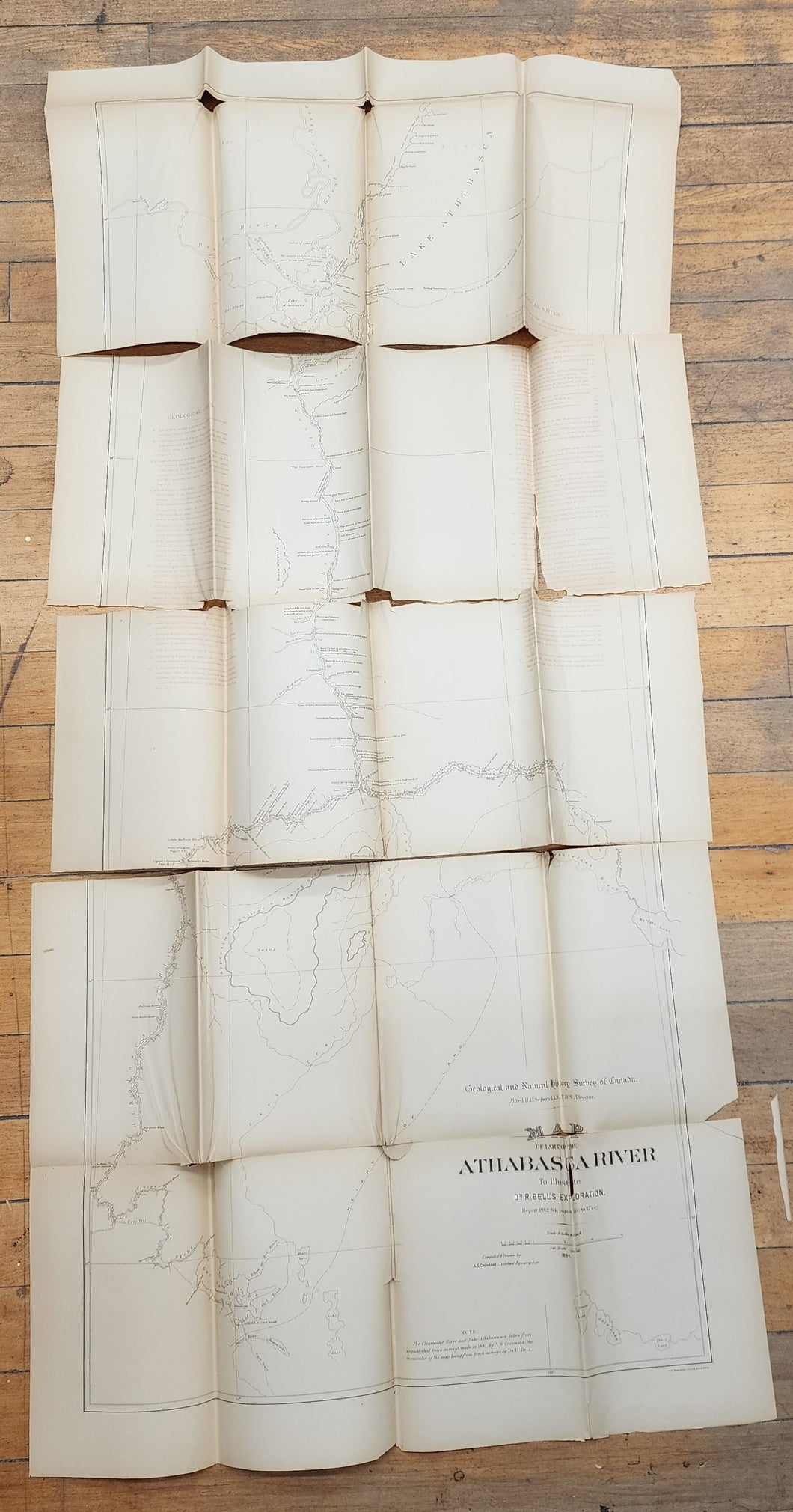 Map of part of the Athabasca River To Illustrate Dr. R. Bell's Exploration. 
