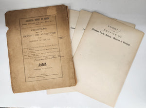 Profiles Accompanying Report on Altitudes in the Dominion of Canada (4 sheets)