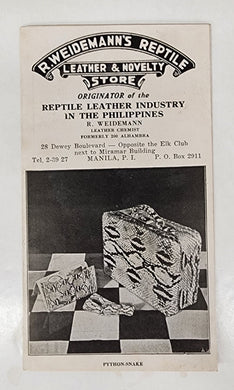 R. Weidemann's Reptile Leather & Novelty Store flyer