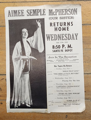 Aimee Semple McPherson flyer