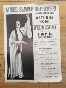 Aimee Semple McPherson flyer