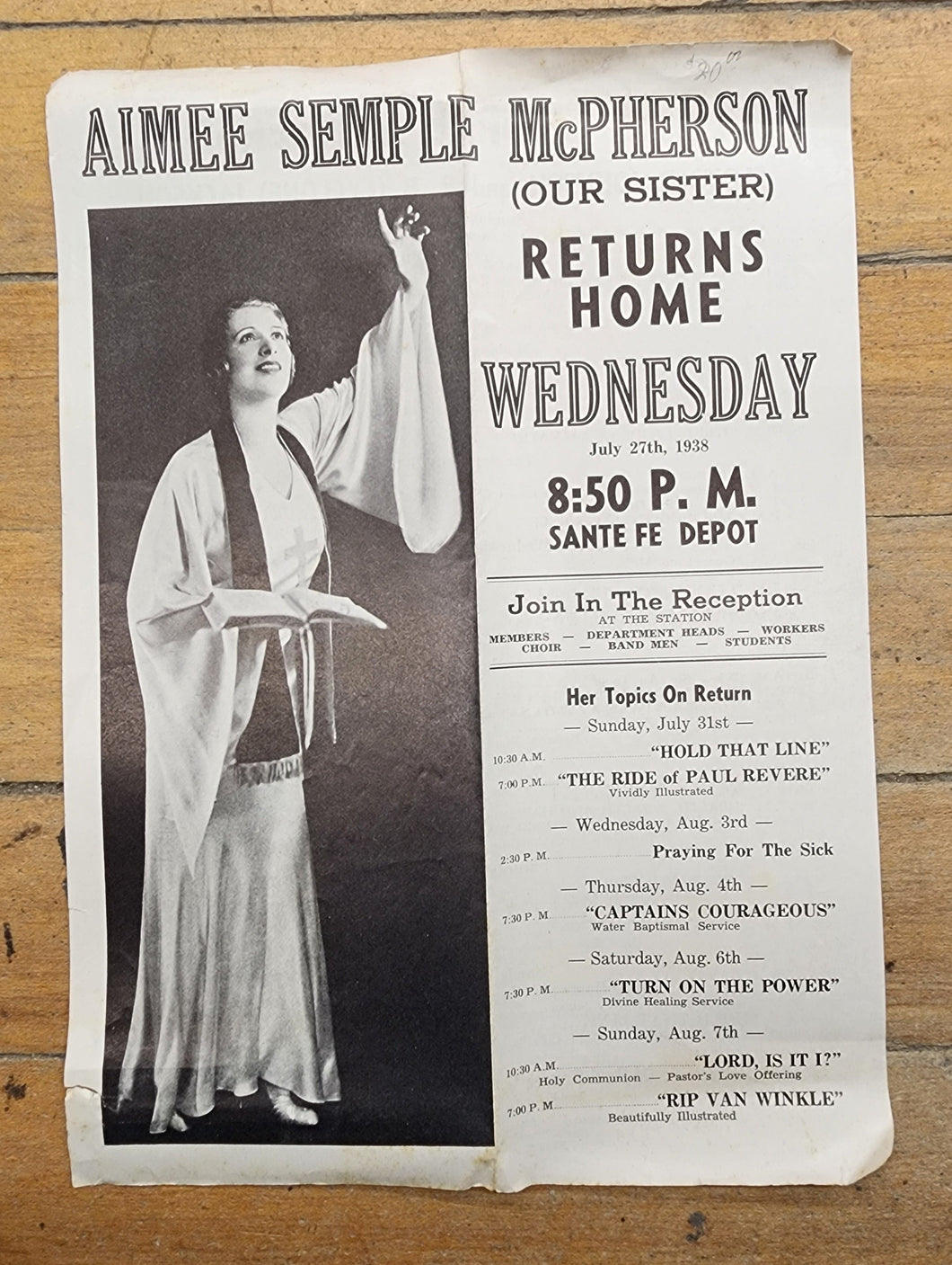 Aimee Semple McPherson flyer