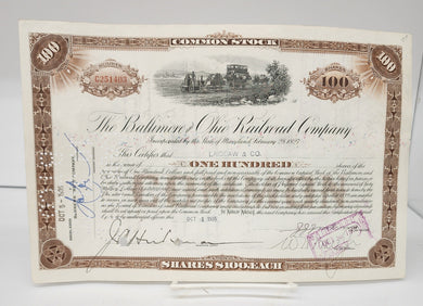 Baltimore & Ohio stock certificate
