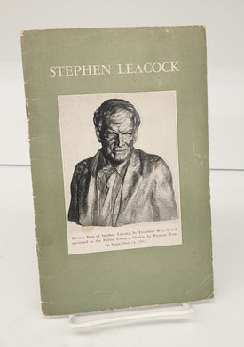 Address by Louis Blake Duff given at a dinner by Stephen Leacock Memorial Association on the occasion of the unveiling of a bronze bust of Stephen Leacock by Elizabeth Wyn Wood