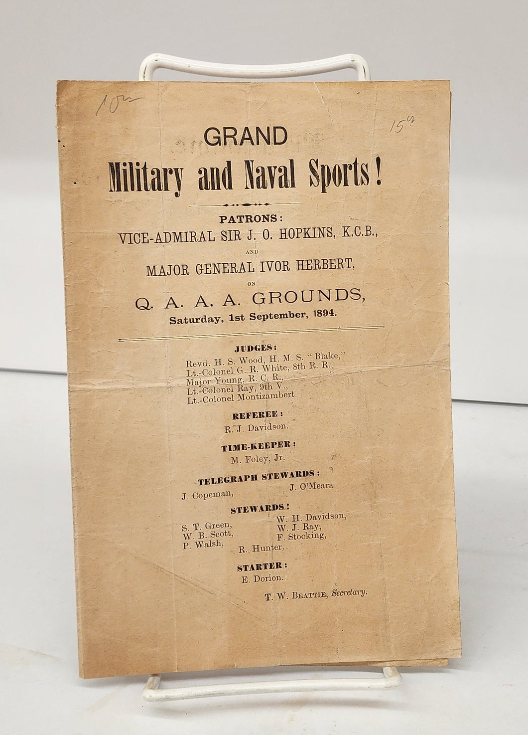 Grand Military and Naval Sports programme