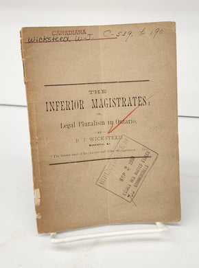 The Inferior Magistrates; Or Legal Pluralism in Ontario