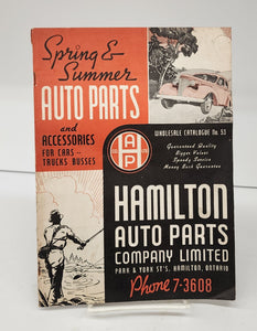 Hamilton Auto Parts Spring & Summer catalogue ca. 1937