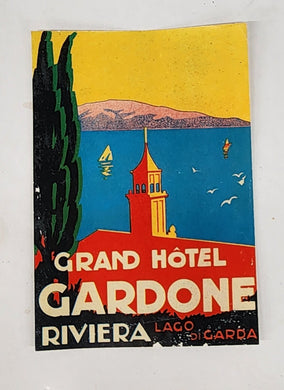 Luggage label for Grand Hôtel Gardone, Lago di Garda, Riviera