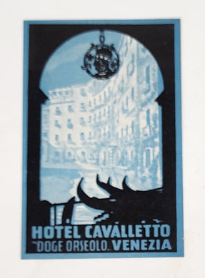 Luggage label for Hotel Cavalletto, Venezia