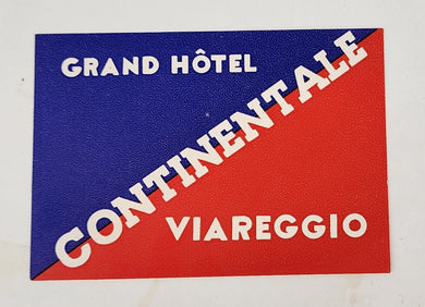 Luggage label for Grand Hôtel Continentale, Viareggio