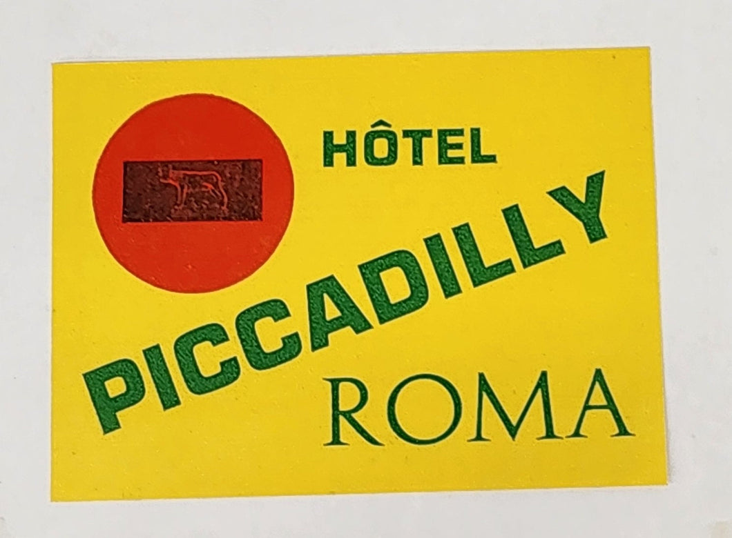 Luggage label for Hôtel Piccadilly, Roma 