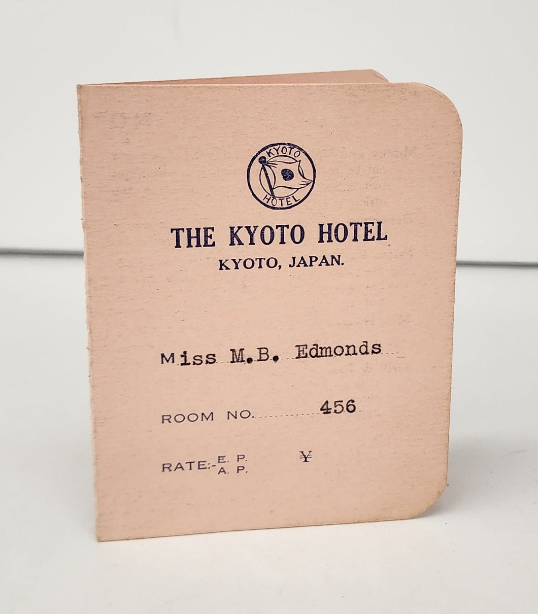 Card from The Kyoto Hotel, Japan