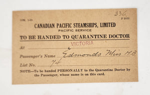 Quarantine card