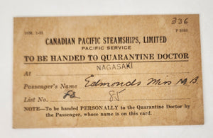 Quarantine card
