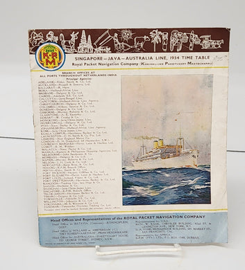 Singapore-Java-Australia Line 1934 Time Table