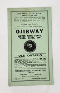 Ojibway Woven Wire Fence, Posts, Gates, Etc. 