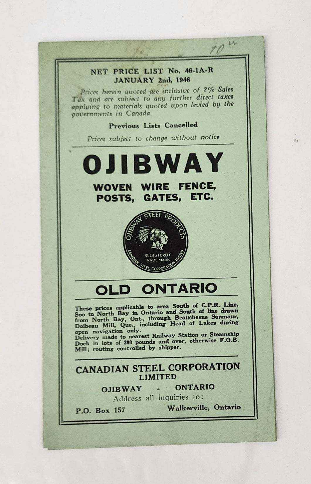 Ojibway Woven Wire Fence, Posts, Gates, Etc. 